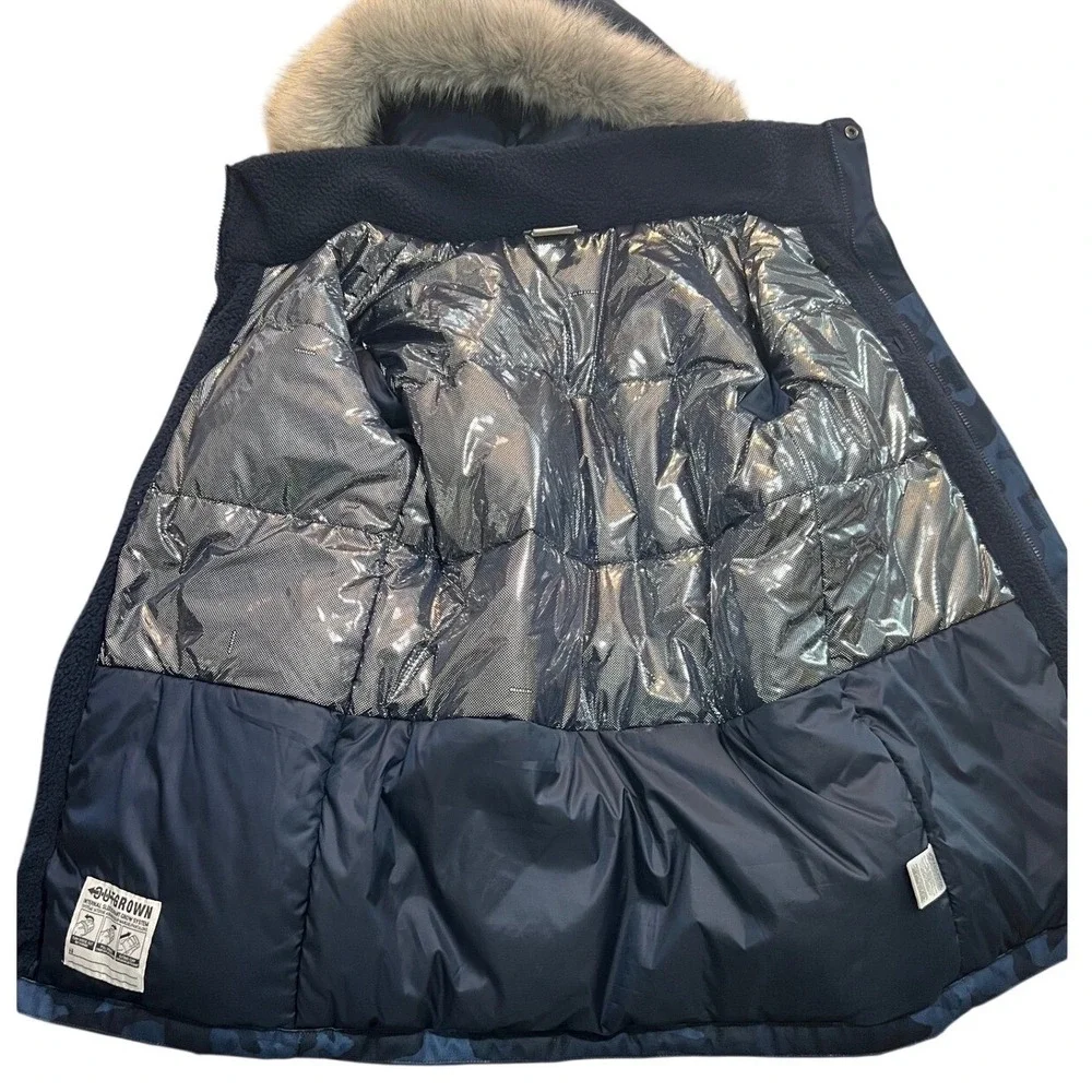 Columbia Kids Nordic Strider Navy Camo Omni-Heat Winter‎ Jacket XL 18/20 SB0106